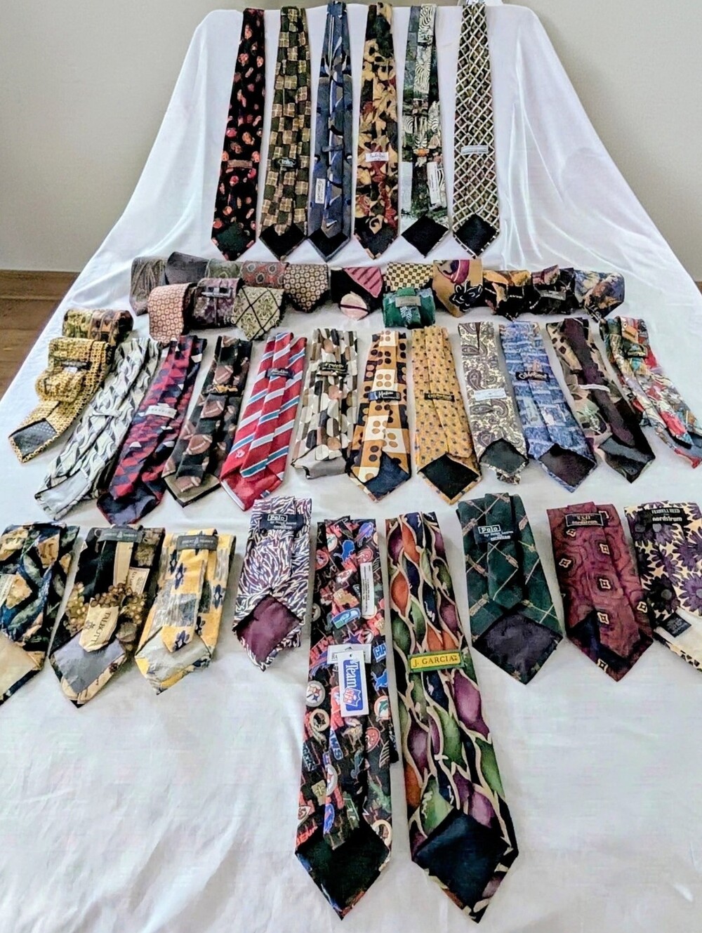 Vintage 100% Silk Tie Lot J Garcia NFL Redskins Balmain